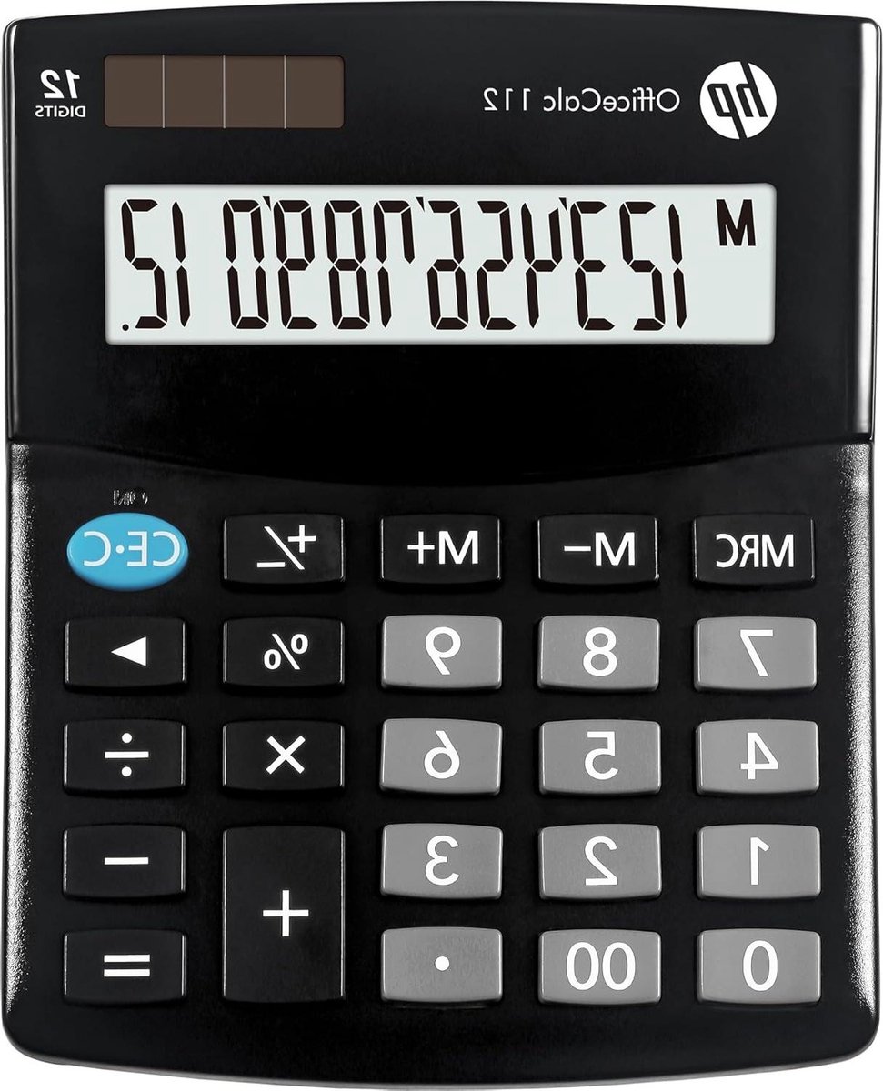 Rekenmachine Kantoor - Zakencalculator - Zakelijke Berekeningen - Groot 10-cijferig scherm - 10 cijfers - Zwart