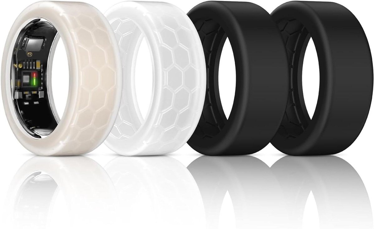 Ringbescherming Set - Beschermhoes Ringen - Dagelijkse Bescherming - Versterkte Binnenstructuur - 4 Stuks - Zwart Transparant