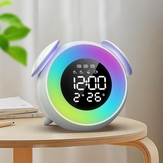 Wake Up Light - Digitale Wekker - Rustig Wakker Worden - Geleidelijk Licht - Meerdere Kleuren - LED van Wake-up Light — afbeelding 3