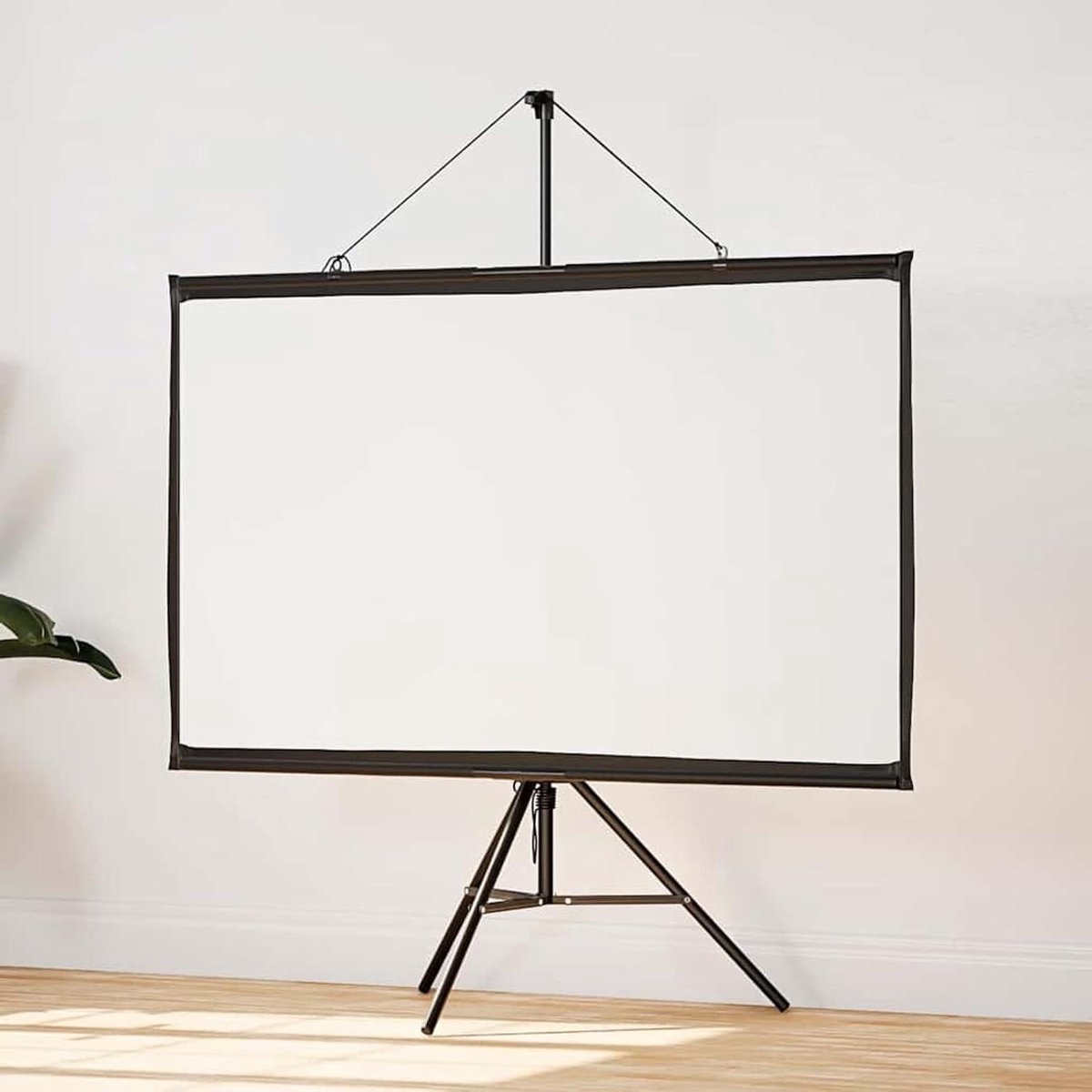Projectiescherm met statief - Beamer scherm - Thuisbioscoop presentaties - Licht absorberend oppervlak - 60 inch diagonaal - Mat wit