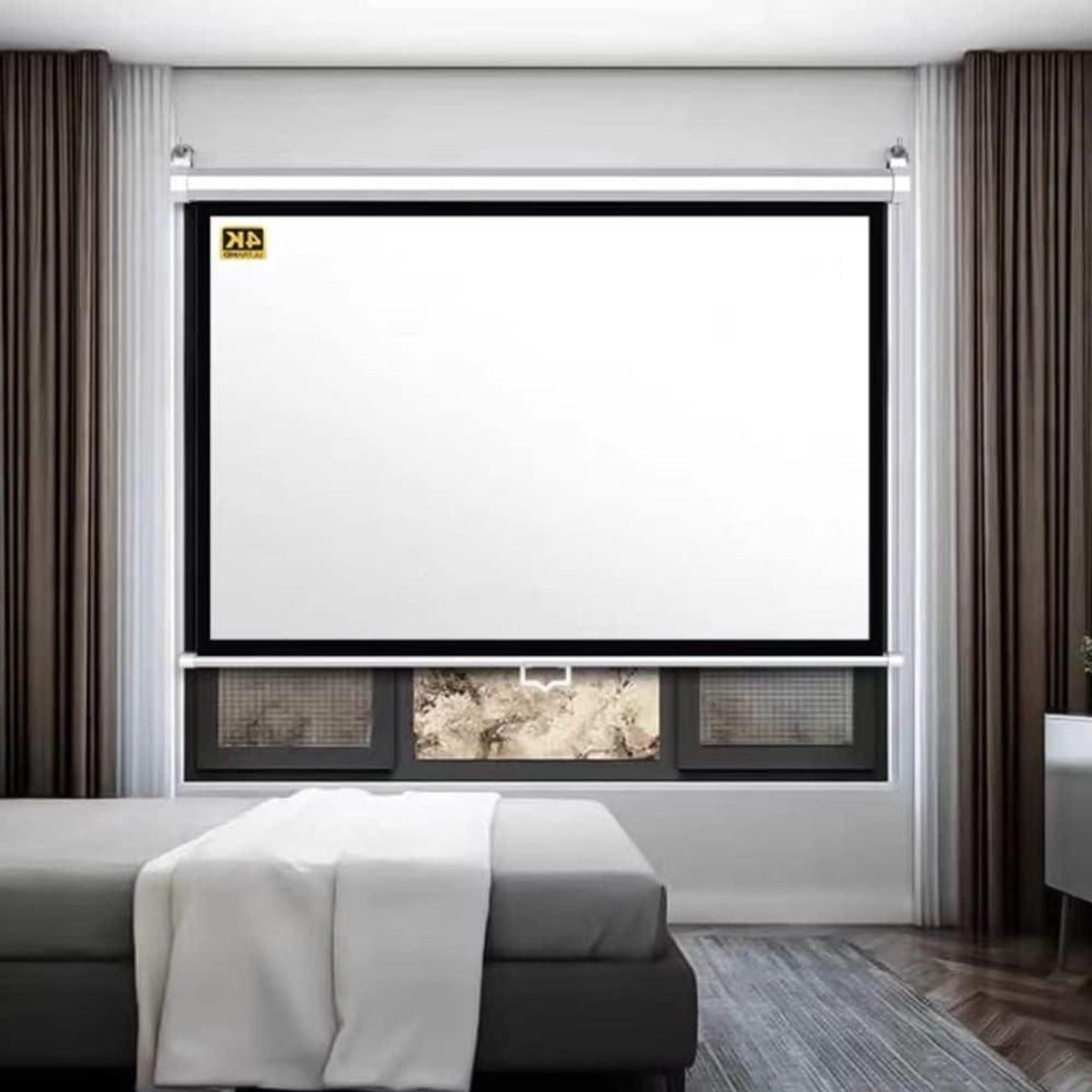 Projectiescherm - Beamer scherm - Thuisbioscoop - Automatisch vergrendelend - 60 inch diagonaal - Wit