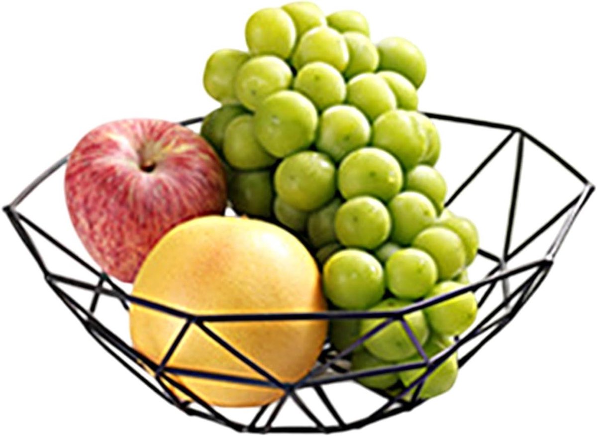 Draadfruitmand - Groenteschaal - Keuken organiseren - Ruimtebesparend design - 30 cm - Bruin
