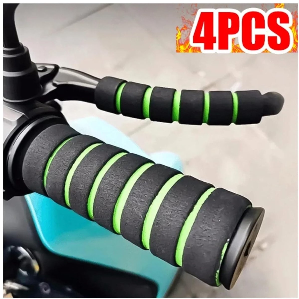 Handvatband Motor Fiets - Spons Hoezen - Comfortabel Rijden - Antislip Grip - 4 Stuks - Rood