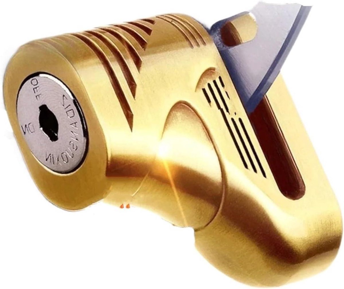 Schijfremslot Motor - Alarm slot - Diefstal voorkomen - 130db alarm - 10 mm pen - Goud