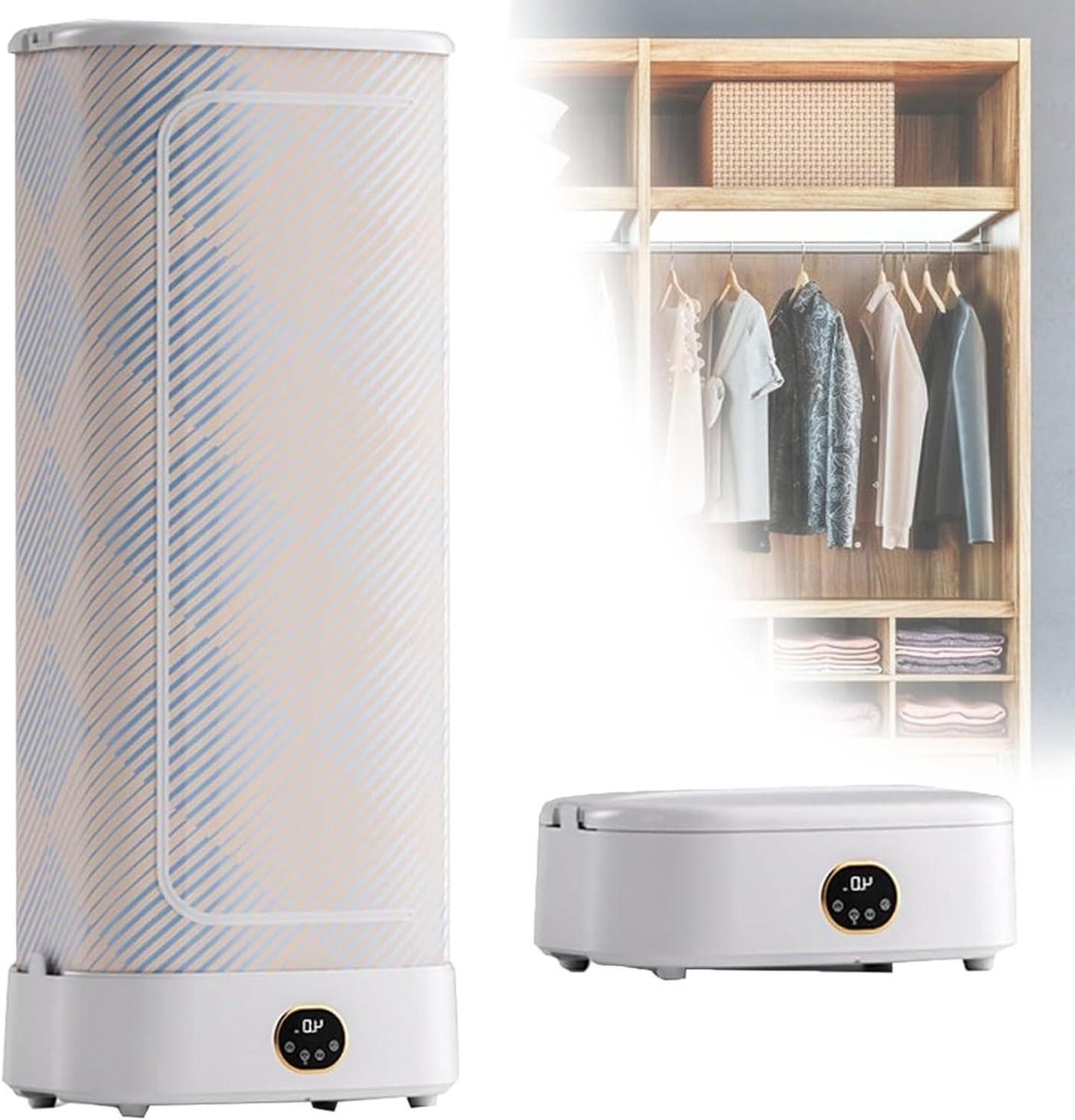 Automatische Strijkmachine - Draagbare Kledingstomer - Kleding Snel Drogen - Slimme Afstandsbediening - 131 cm Hoog - Wit