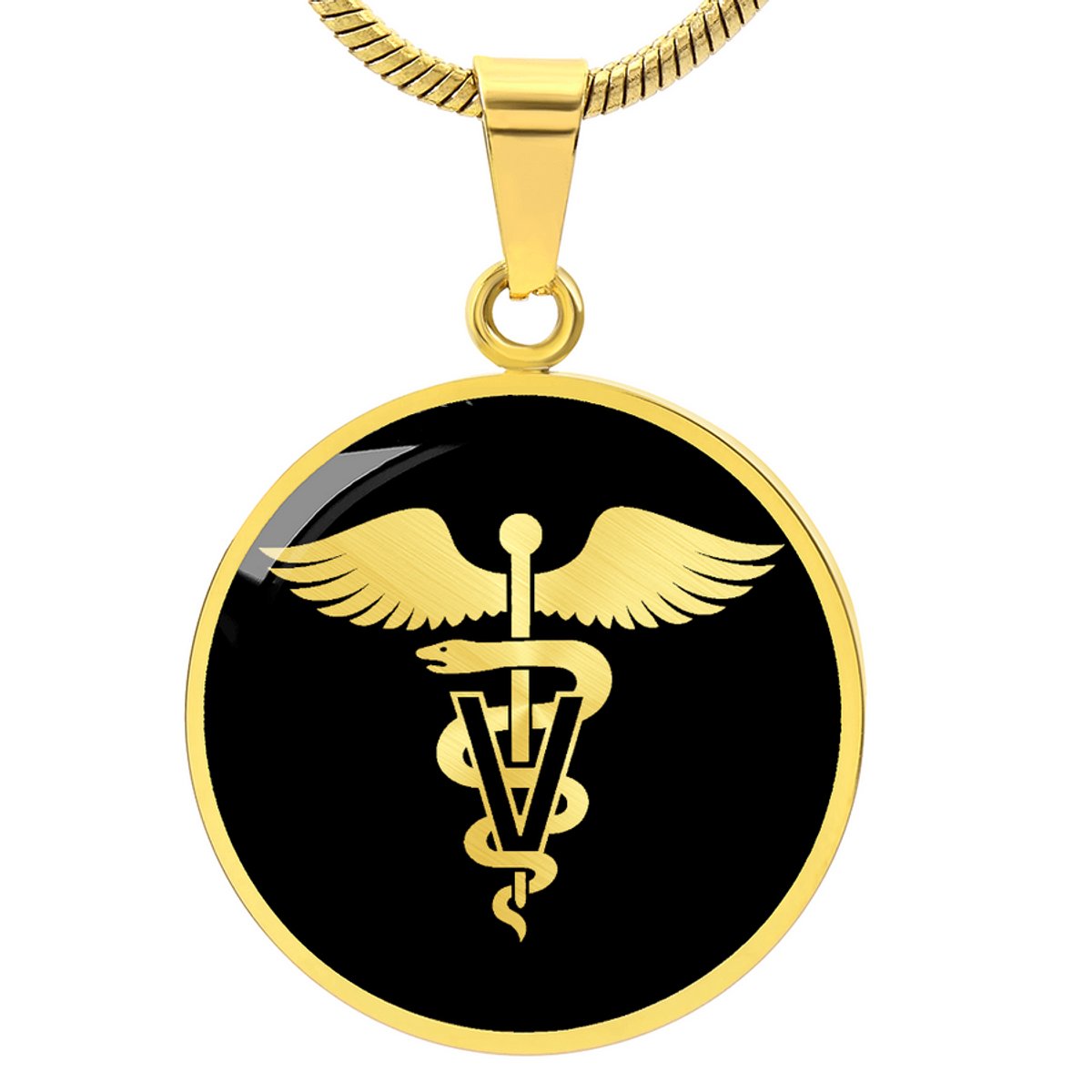 Symbolic Gifts - Helende Ketting Goud Kleurig Waterproof Healing Hands Hanger - Premium Stainless Steel - Sieraad Cadeau - Verstelbaar 45 - 56 cm