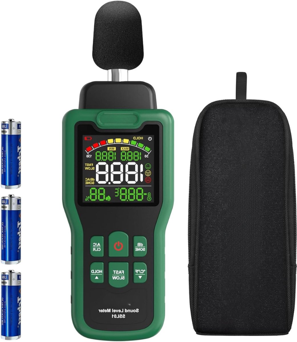 MRKK® Professionele Decibelmeter - DB Meter - Geluidsmeter - Zwart en Groen