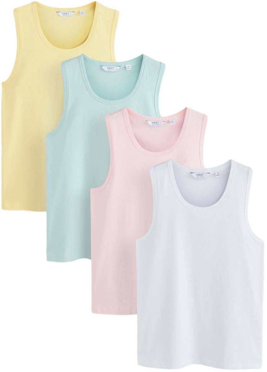 Next - Heren - Set van 4 lichte Trident hemdjes - Wit