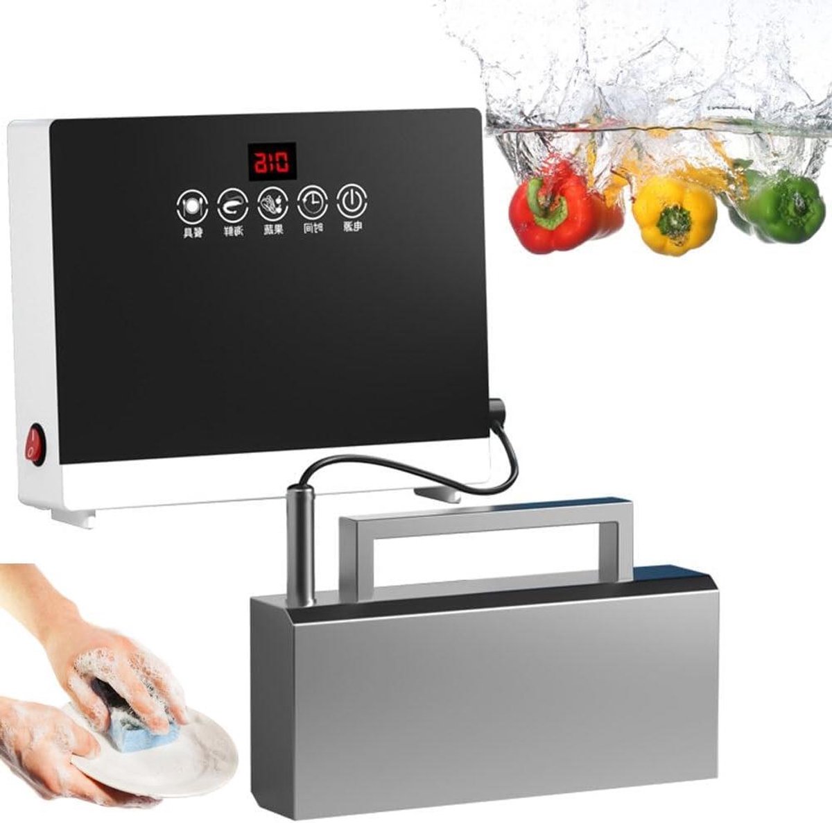 Ultrasone Vaatwasser - Keukenreiniger Vaatwasmachine - Hygiënisch Reinigen - Geavanceerde Ultrasone Technologie - 24.5 x 5.5 x 15 cm
