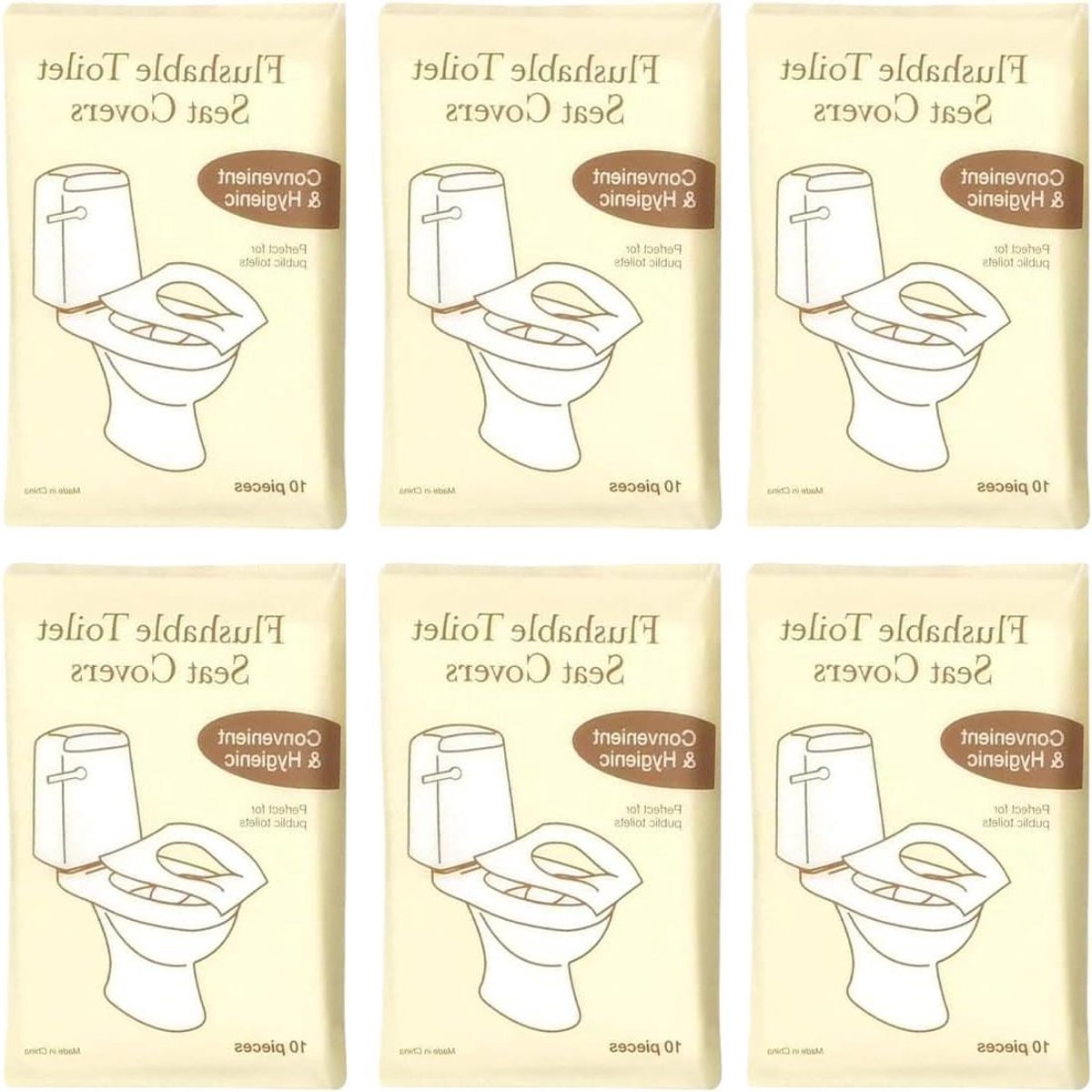 Wegwerp toiletbrilhoezen - Reis toiletbedekking - Hygiënisch reizen - Biologisch afbreekbaar materiaal - 425 x 360 mm - Niet gespecificeerd
