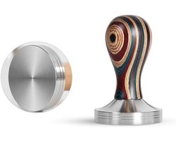 Koffie Tamper - Espresso Aanstamper - Espresso Bereiden - Roestvrijstalen Basis - 58 mm - Zilver