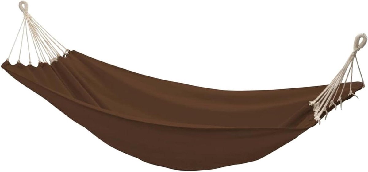Hangmat - Boomhangmat Ligstoel - Ontspannen Buiten - Stevig Kunststof - 260 x 150 cm - Bruin