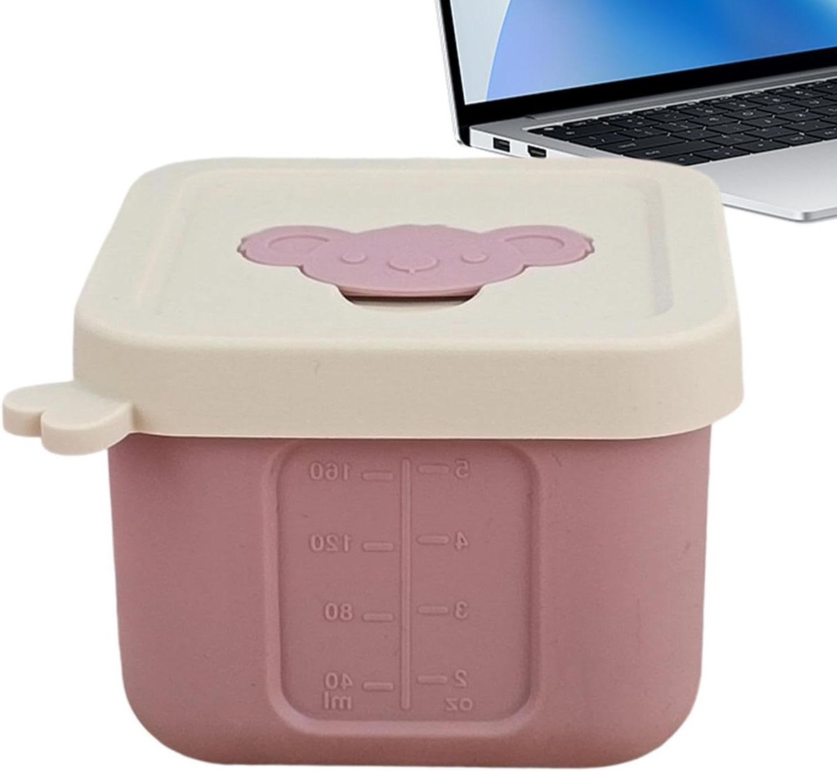 Mini Voedselbewaardoos - Snackdoosjes - Sauzen meenemen - Lekdicht deksel - 10x10x6.5 cm - Roze