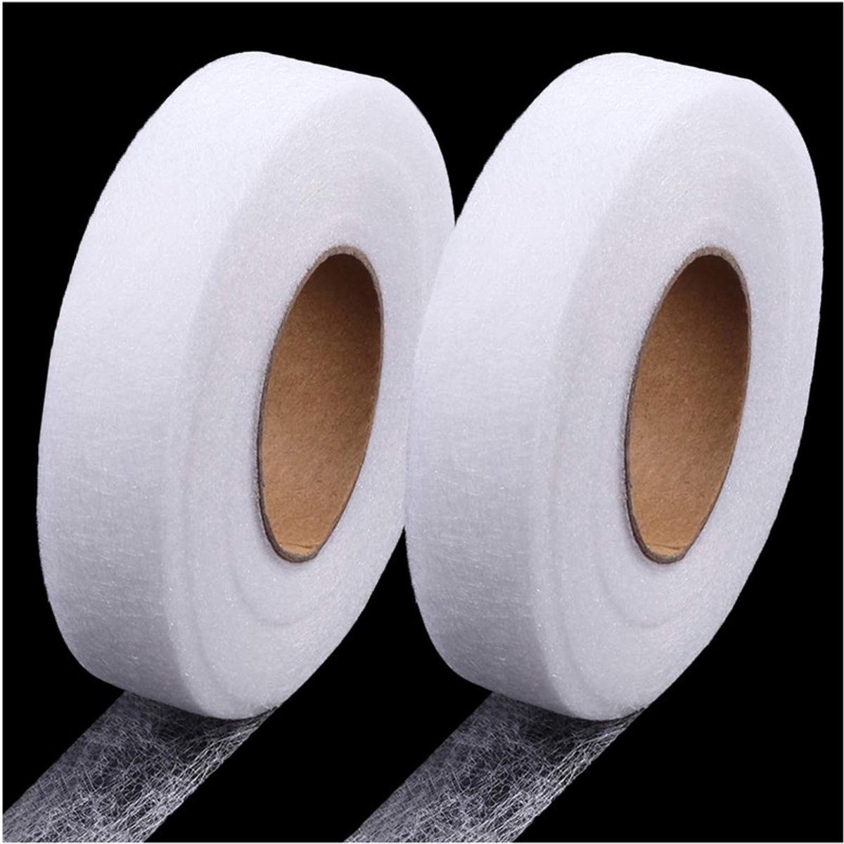 Non-woven Tussenvoering — 2 Rollen — Maat 3XL — 4 cm x 64 m — Dubbelzijdig Klevende Strijk-tussenvoering voor Kleding — Smeltlijmvlies — Lichtgewicht Strijkbare Tussenvoering — Wasbare Smeltlijmverbinding — Strijkband — Geschikt voor het omzomen