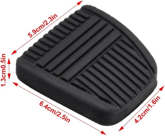Pedalhoezen Set - Remkoppelingspedaalhoezen - Veiliger Rijden - Antislip Ontwerp - 64mm x 59mm x 13mm - Zwart — afbeelding 3