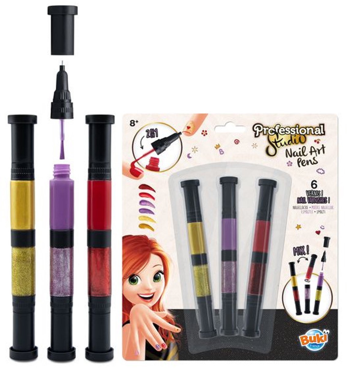Buki nagelpennen set - creatieve nagelstudio voor kinderen.