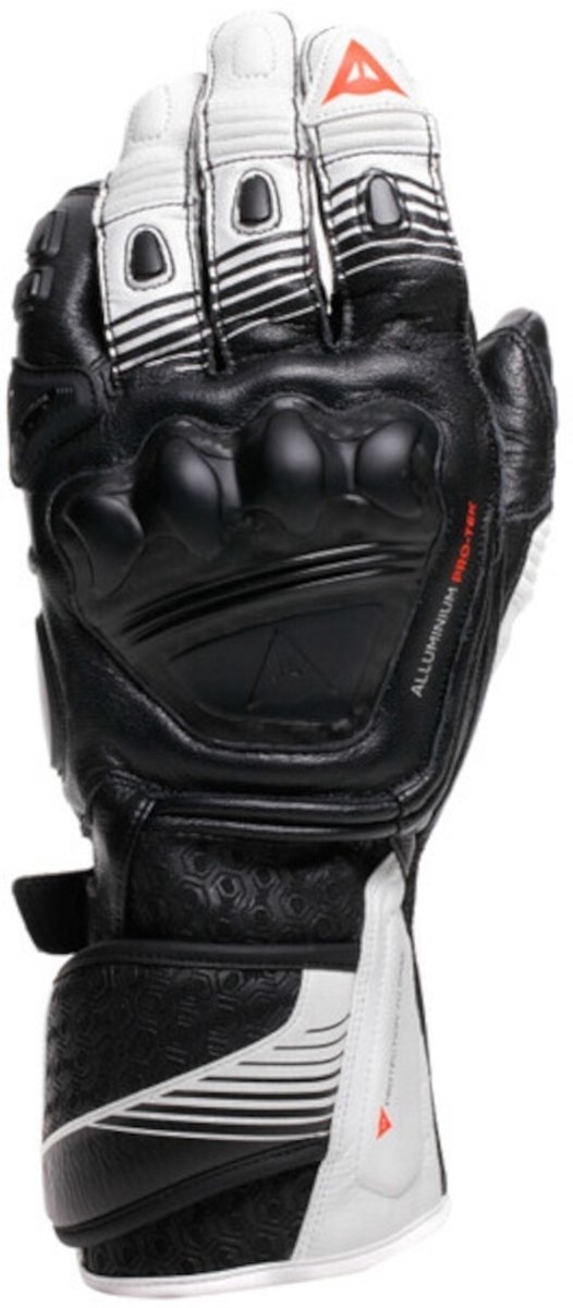 Dainese Fiero Metal Zwart Wit Fluo Rood Handschoenen - Handschoen