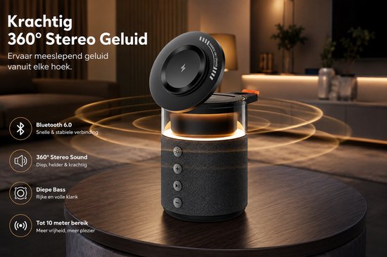 HOB SoundCharge PRO - 5-in-1 Speaker - Powerbank - Telefoonhouder - Snel Lader Telefoon Airpods Smartwatch - Nachtlamp Laadstation van hob — afbeelding 3