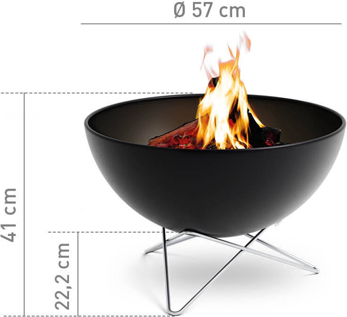 Höfats Bowl 57 Vuurschaal - Zwart
