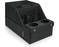Opbergtas – Auto Stoel Organizer – 11 Opbergvakken + 2 Bekerhouders – Opvouwbare Opbergdoos – Voor Achterbank en Kinderbenodigdheden – Zwart