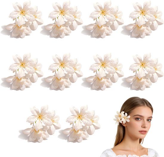 10-pack Kunstlelies — Kunstbloemen, Zijden Bloemen, Realistische Drielobbige 'Dewdrop'-Lelies — Ideaal voor bruiloften — Realistische leliebloemkoppen — Perfect voor haaraccessoires, wandguirlandes, feesten en diverse decoratieve toepassingen