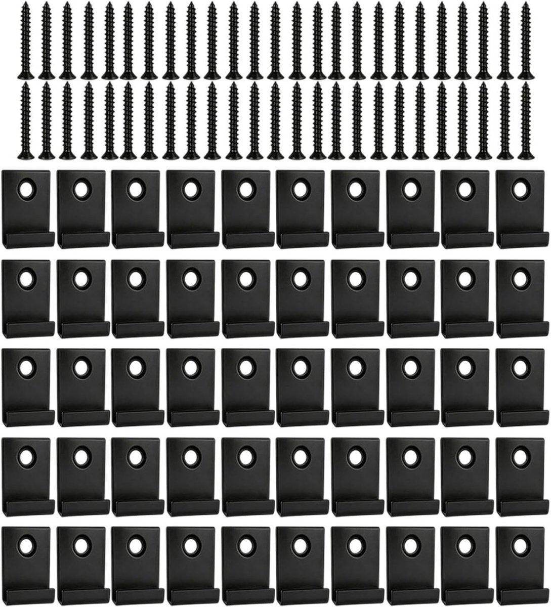 Terrasbevestigingen - Dekclips - Terrassen Bouwen - Roestvrij staal - 50 stuks - Zwart