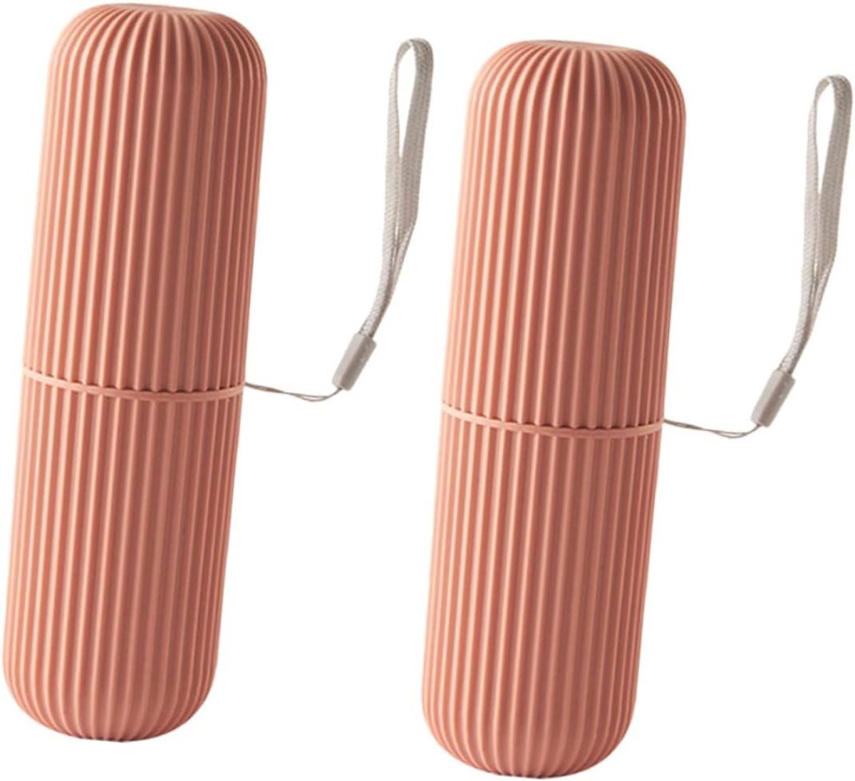 Tandenborstel Opbergdoos - Reis Organizer - Tandenpoetsen Onderweg - Met Hangkoord - 55x55x19 cm - Rood