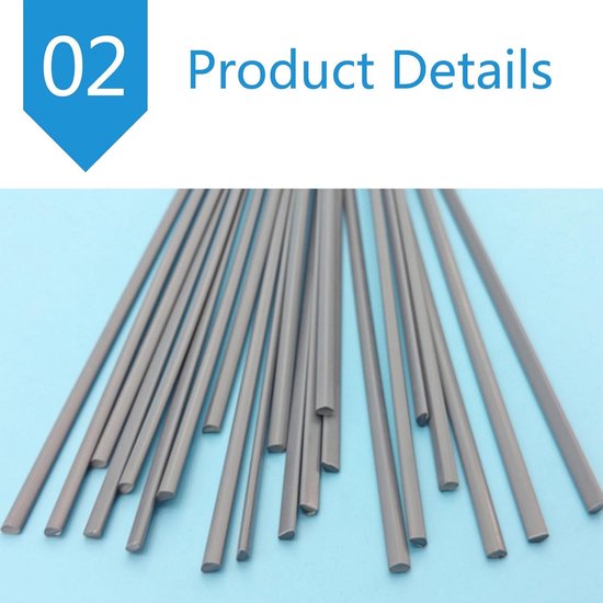 Kunststof lasstaven - PVC staafjes - Onderdelen repareren - Zuur en corrosiebestendig - 1 kg - Grijs — afbeelding 4