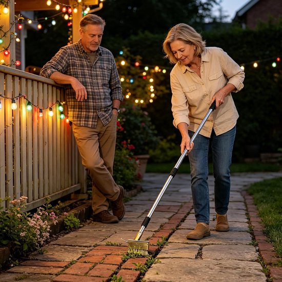 Voegenwieder Tuin - Onkruidverwijderaar Terras - Gazon Onderhoud - Ergonomische Grip - 44 cm - Grijs van Voegenwieder — afbeelding 5