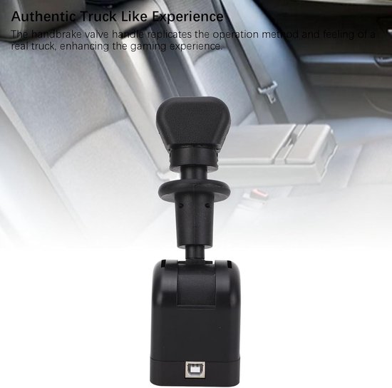 PC Handrem - Race Simulator - Truck Rijden - Authentieke Ervaring - Tot 55mm Clamp - Zwart van Merkloos — afbeelding 5