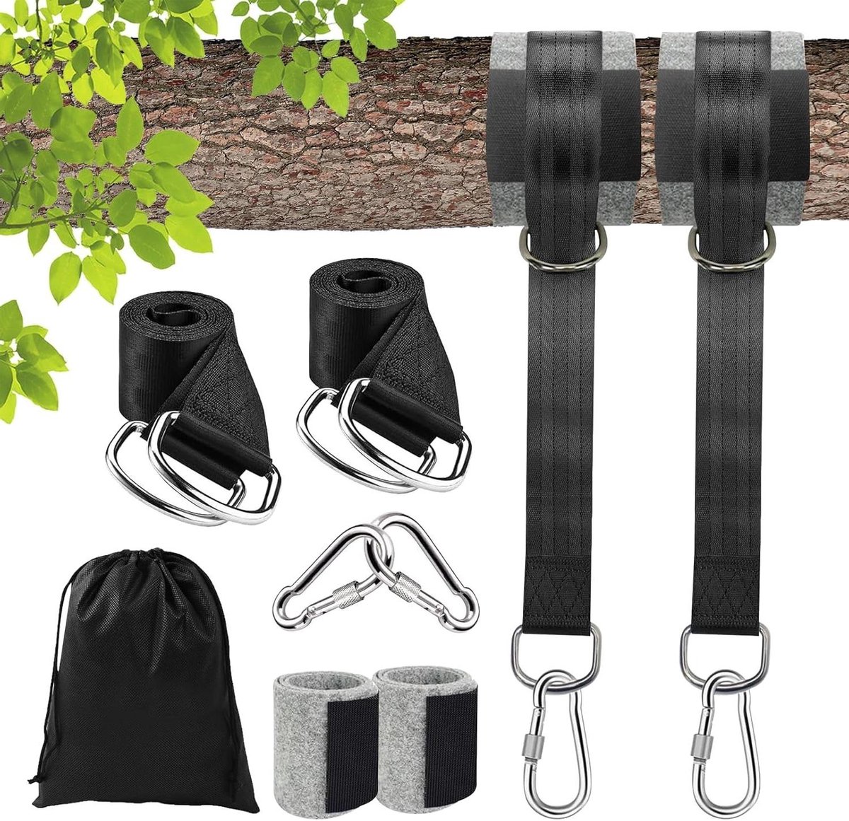 Schommel Bevestiging - Hanger Set - Buiten Ontspannen - Stevige Constructie - Niet Gespecificeerd - Zwart