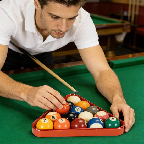 Biljart Driehoek Rack - Ballenrek Tafel - Nauwkeurig Opstellen - Duurzaam PVC Materiaal - 305 x 275 cm - Rood — afbeelding 5