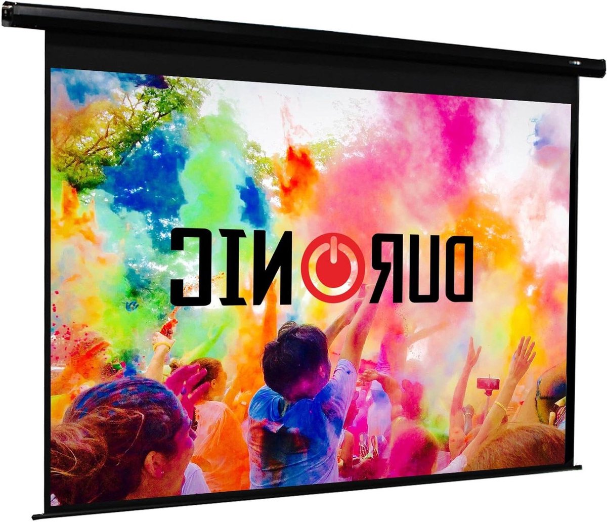 Elektrisch Projectiescherm - Gemotoriseerd Scherm - Thuisbioscoop Presentaties - Wand Plafondmontage - 80 inch 4:3 - Wit