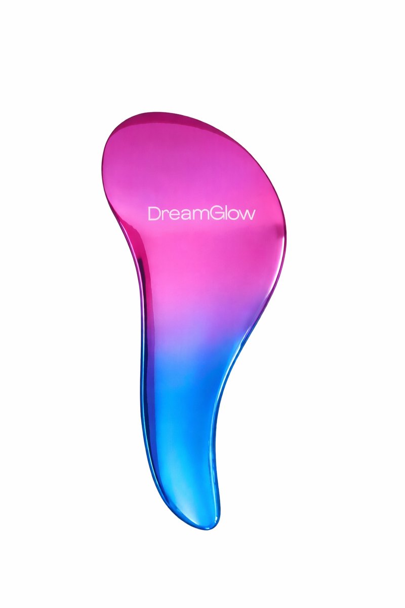 DreamGlow Princess Brush – Ontklitborstel voor Nat & Droog Haar – Anti Klit Haarborstel – Pijnloos Ontwarren – Roze/Blauw Metallic