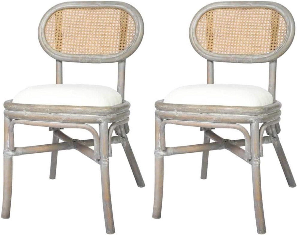 Eetkamerstoelen 2 stuks - Rotan stoelen - Ontspannen en lezen - Ergonomisch design - 46 x