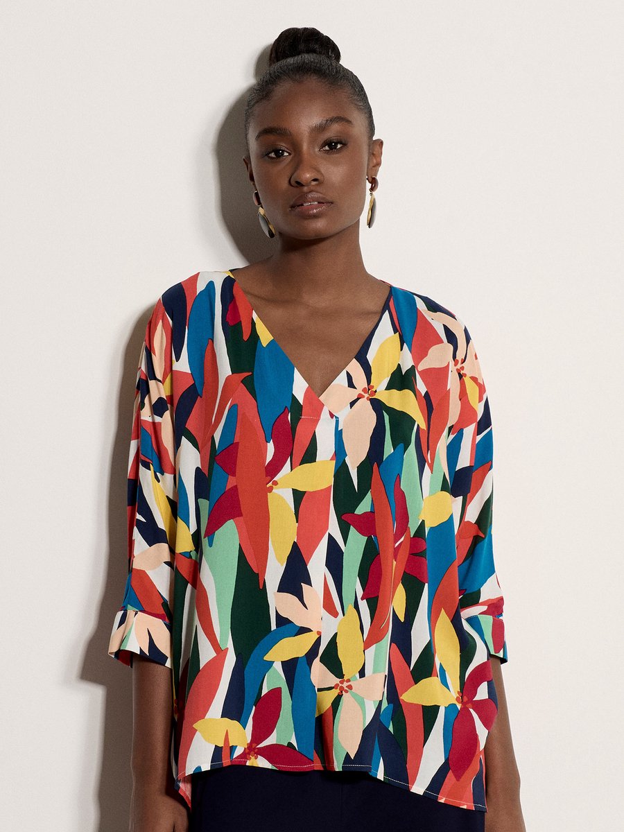 Blouse met kleurblokken
