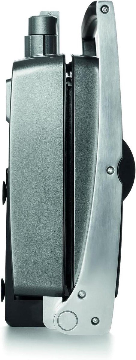Wafelmaker Grill - Contactgrill Apparaat - Snacks Maken - Verwisselbare Platen - 1600W - Zilver Grijs