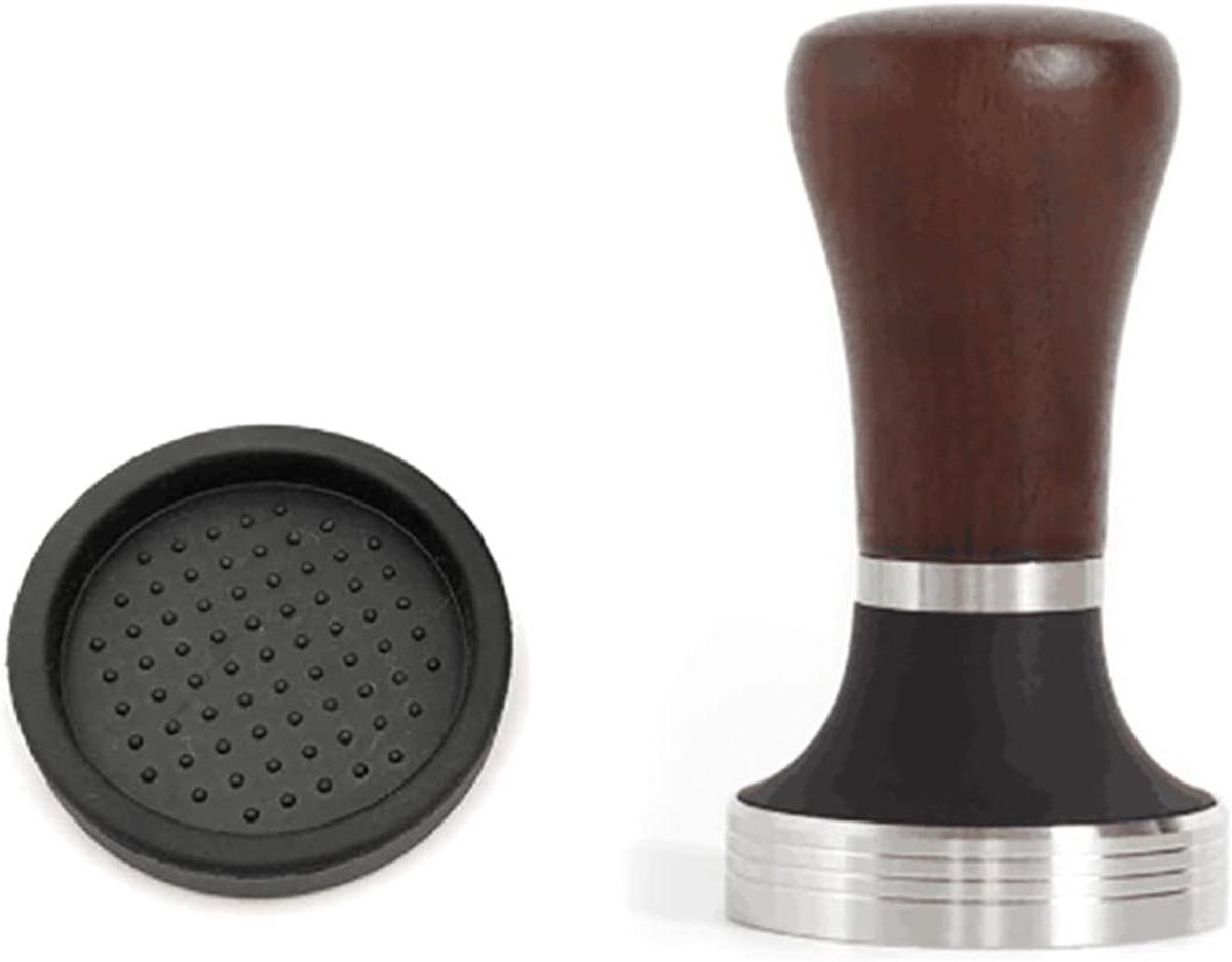 Koffie Tamper - Espresso Tamper - Bereiden Espresso - Roestvrij staal - 51 mm - Houtkleur