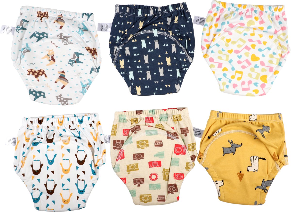 Bummy - Zindelijkheidsbroekjes - Oefenbroekjes zindelijkheid - 6 Stuks - Maat L (14,5-17kg) - Trainingsbroekjes - Wasbaar & Waterdicht - Zacht Premium Katoen - REACH-getest