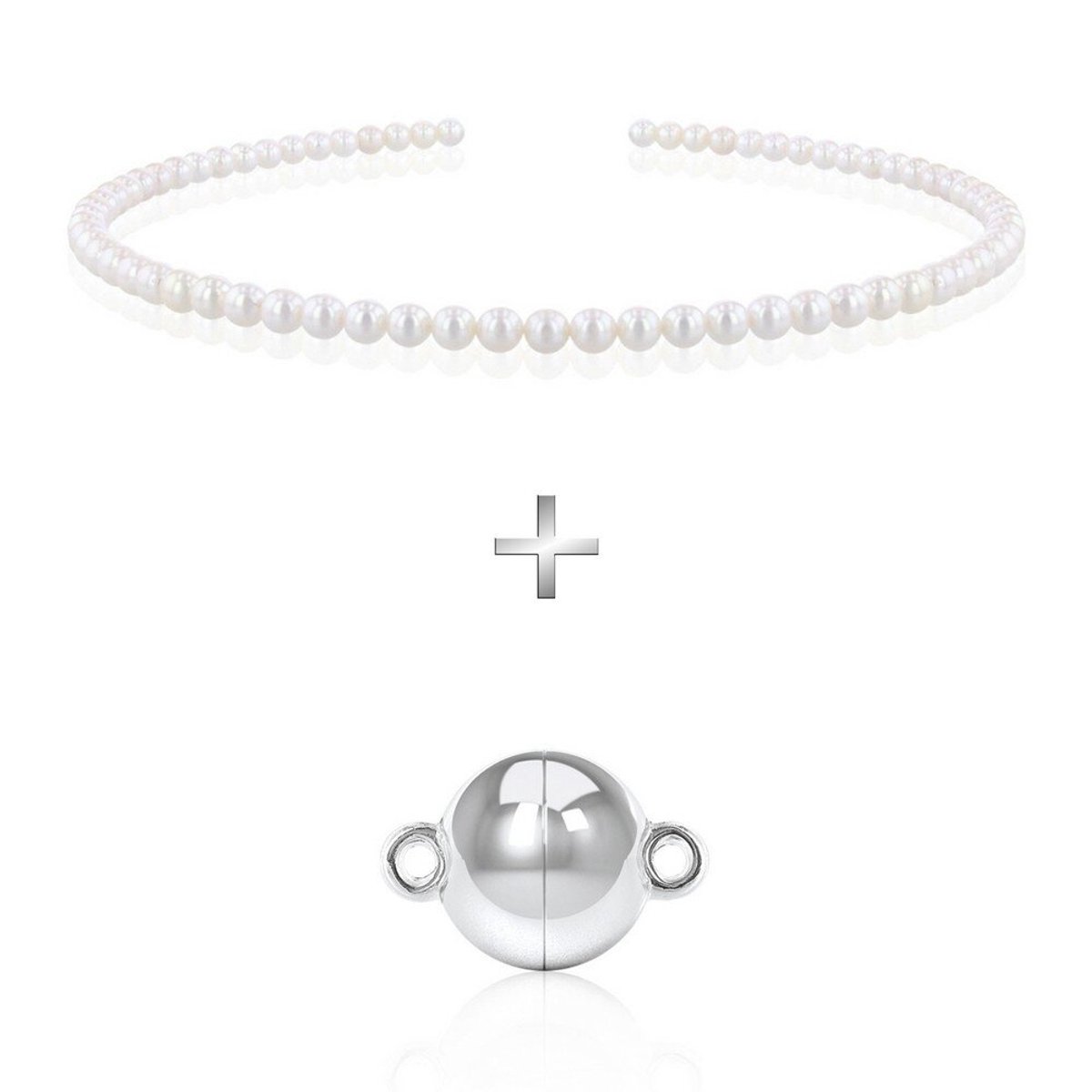 Luna-Pearls - 218.0300 - Ketting - Dames - 925er Zilver gerhodineerd - Akoya-cultuurparel