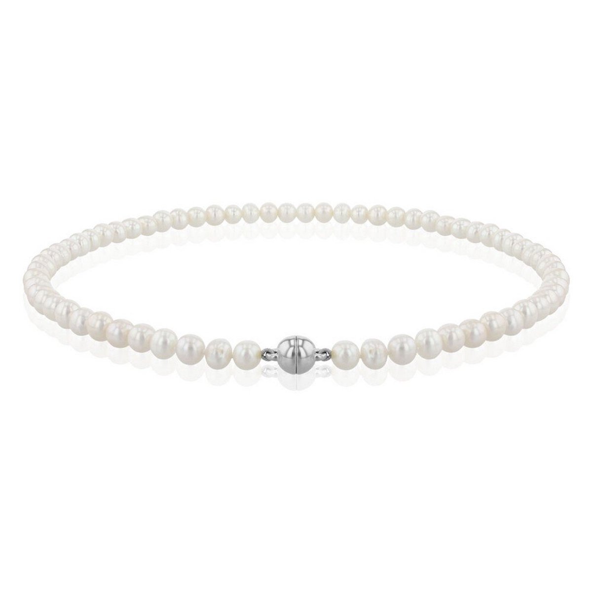 Luna-Pearls - 218.0065 - Ketting - Dames - 925er Zilver gerhodineerd - Zoetwatercultuurparel - 45cm