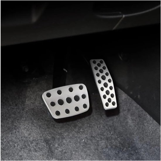 Pedaalkappen Auto - Gaspedaal Covers - Verbeter Rijervaring - Antislip Aluminium - Universele Pasvorm - Zilver — afbeelding 3