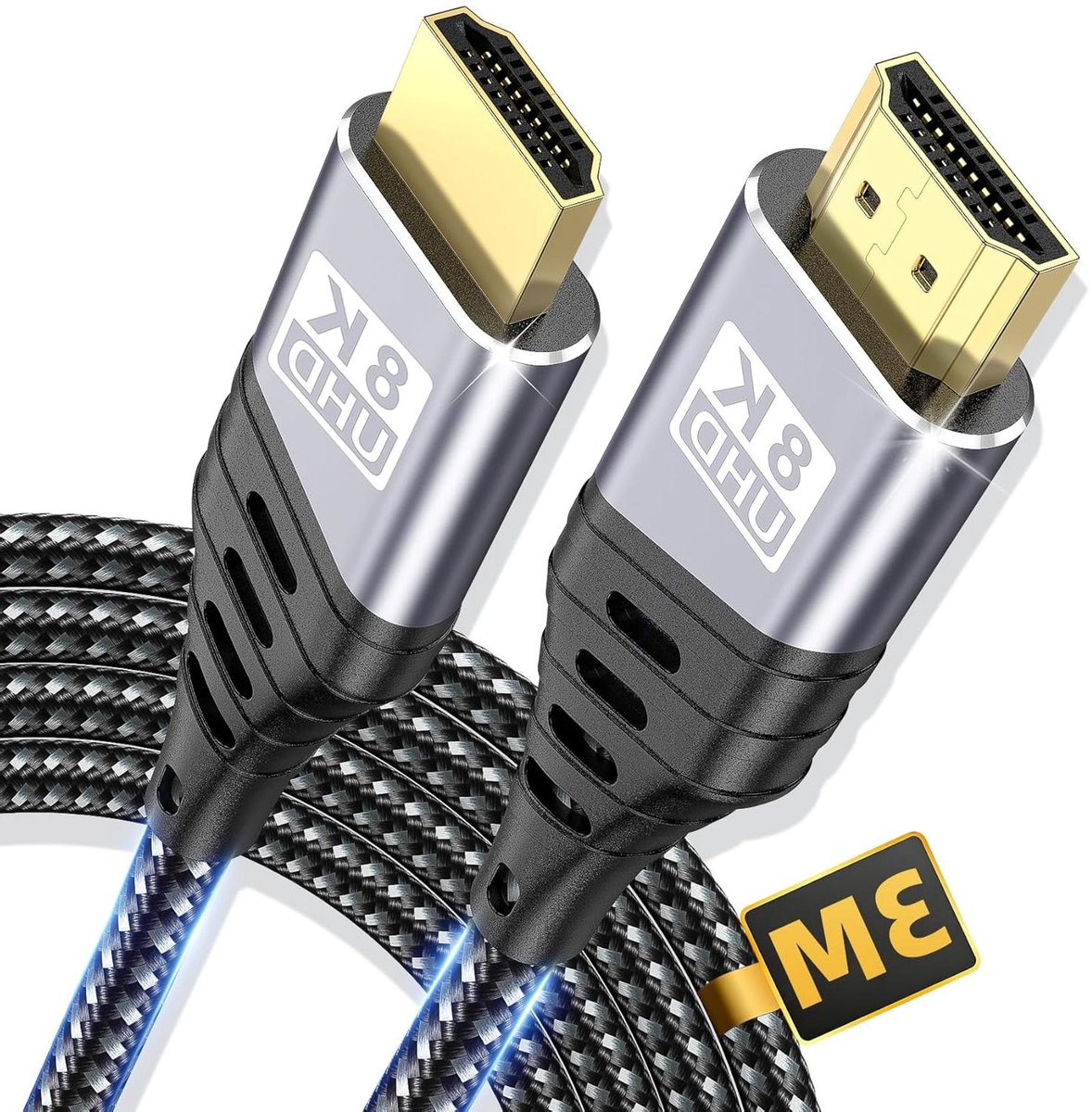 HDMI 2.1 Kabel - 8K Kabel - Home Cinema Gaming - 48 Gbit/s Bandbreedte - 3 Meter - Grijs