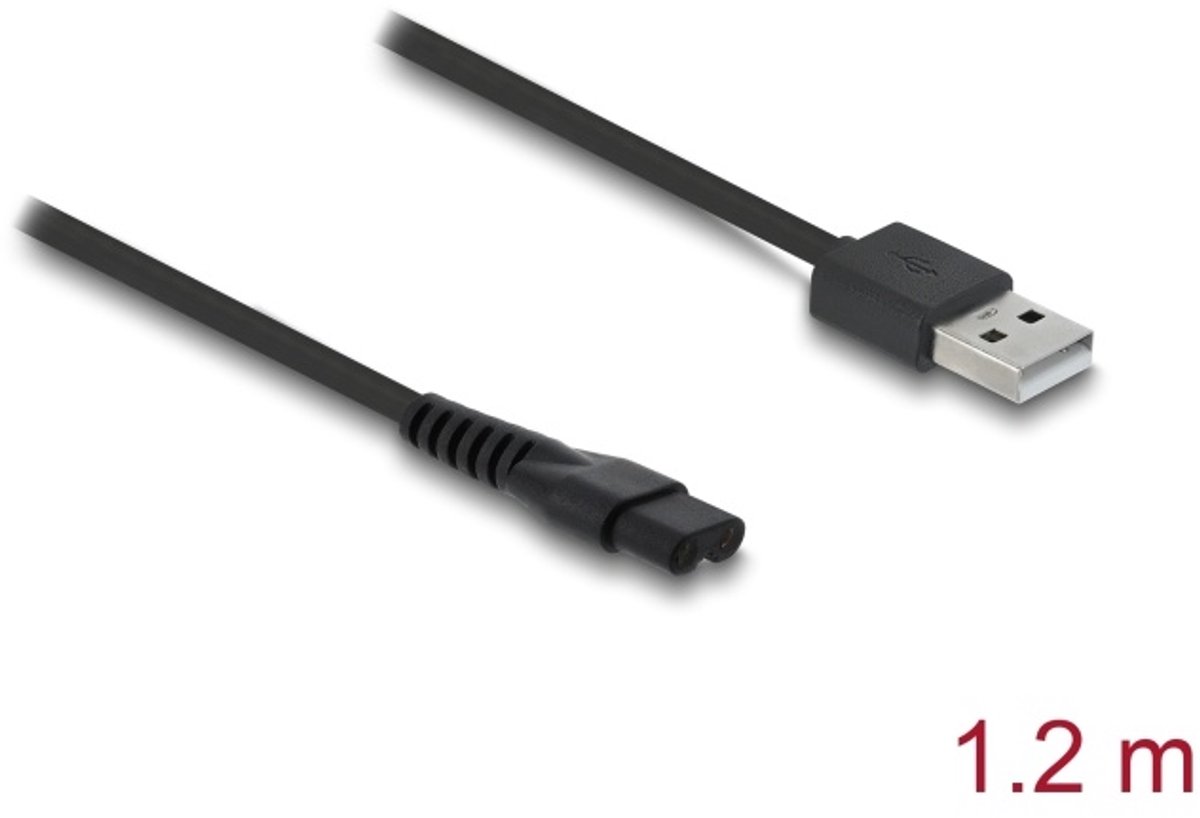 DeLOCK 90986 electriciteitssnoer Zwart 1,2 m USB A 2-pin