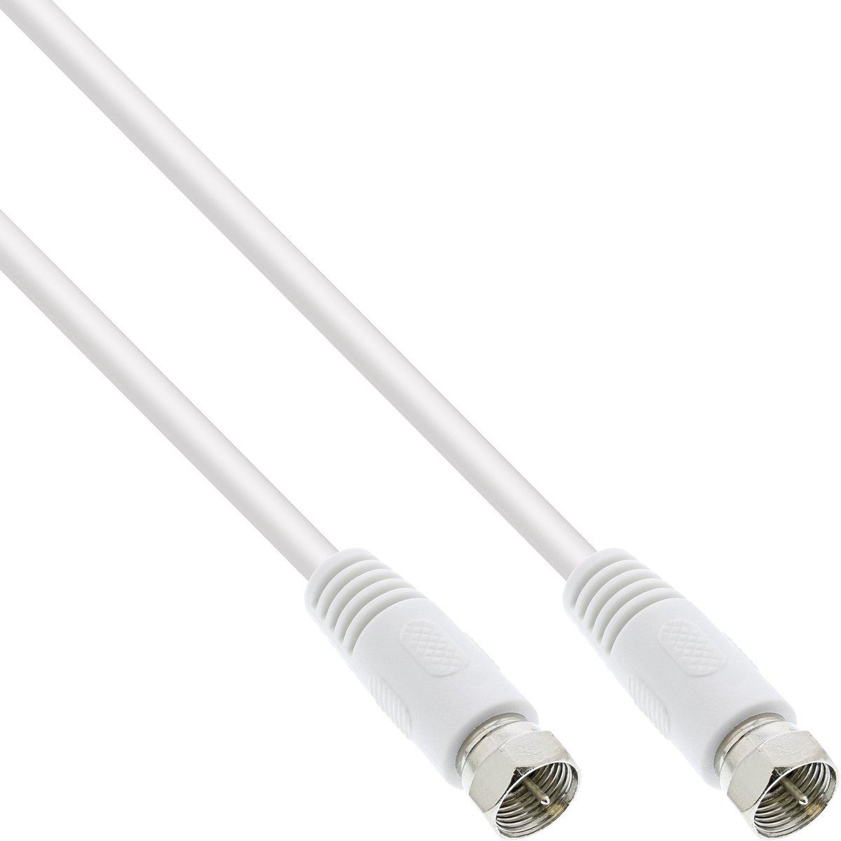 InLine® SAT-verbindingskabel, 2x afgeschermd, 2x F-male, >75dB, wit, 10m