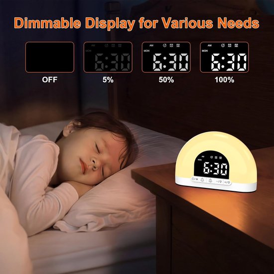 Wake Up Light - Zonsopgangwekker Alarm - Rustig Ontwaken - Dubbel Alarm Instelbaar - 15 x 10.5 cm - Wit van Wake-up Light — afbeelding 5