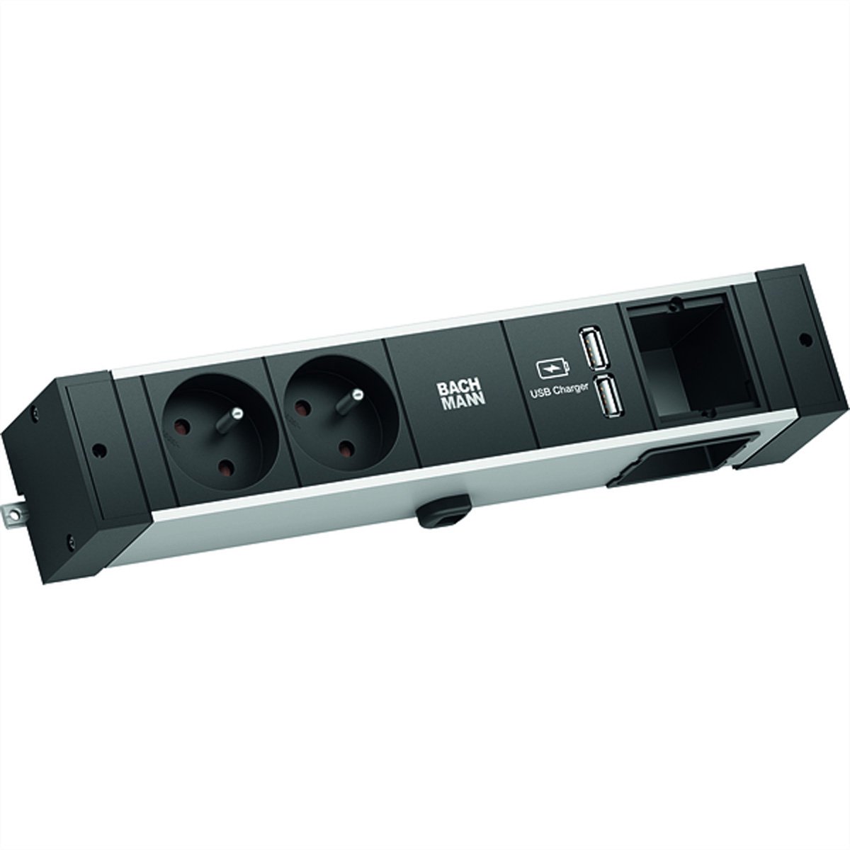 BACHMANN DESK RAIL 2xUTE 1xCM 1xUSB Oplader 2,0m GST18