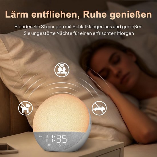 Licht Wekker Wake Up Light- Digitale Wekker met Lamp - Slaaphulp met USB Aansluiting - Dagritme — afbeelding 2