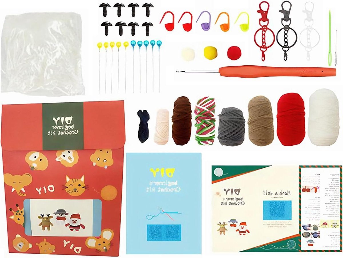Kerst Haken Pakket - Brei Set - Feestelijke Decoratie - Alles-in-één Kit - 7x9cm - Niet gespecificeerd