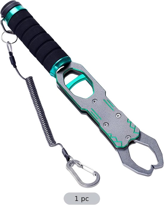 Vislipgrijper - Viscontrole tool - Veilig vissen - Corrosiebestendig aluminium - 28 cm - Zilvergrijs — afbeelding 4